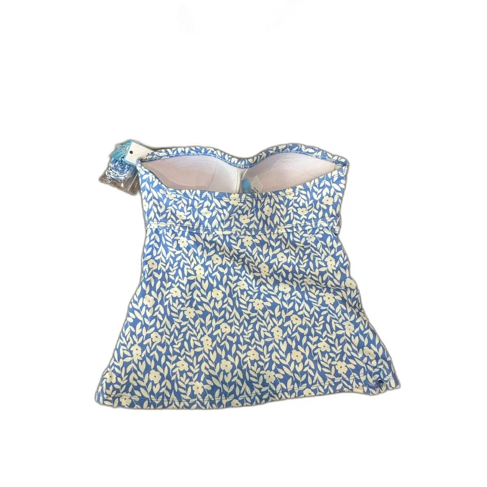 NWT Draper James Summer Picnic Twist Bandeaukini Tankini Top Size XS